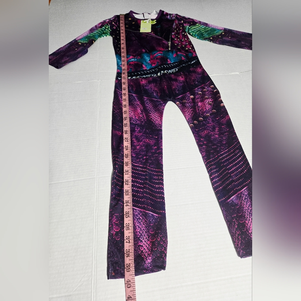 Descendants Mal Costume Little Girls 3D Printed Jumpsuit Party Dress Up 120 - Picture 9 of 10